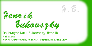 henrik bukovszky business card